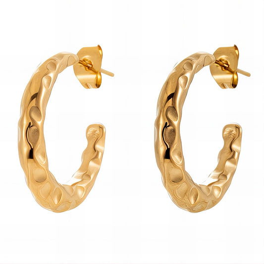 Earrings, 18K Gold Plated Steel
